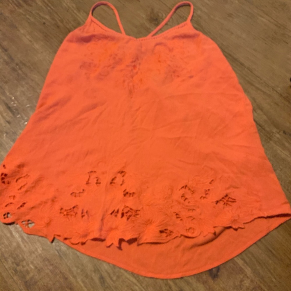 Coral floral miss me tank